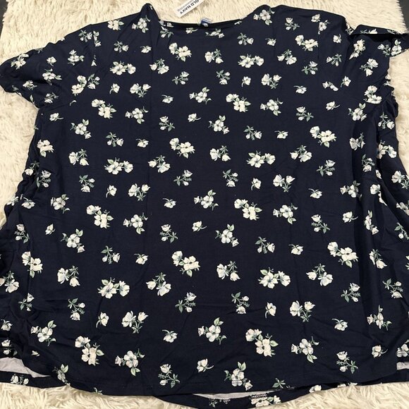 Old Navy womens NWT 4X blue floral Luxe tee short sleeve prairie boho timeless - Picture 12 of 13